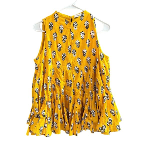 RHODE Tops - Rhode Women's Size Medium Floral High Neck Ruffled Sleeveless Blouse (DD)